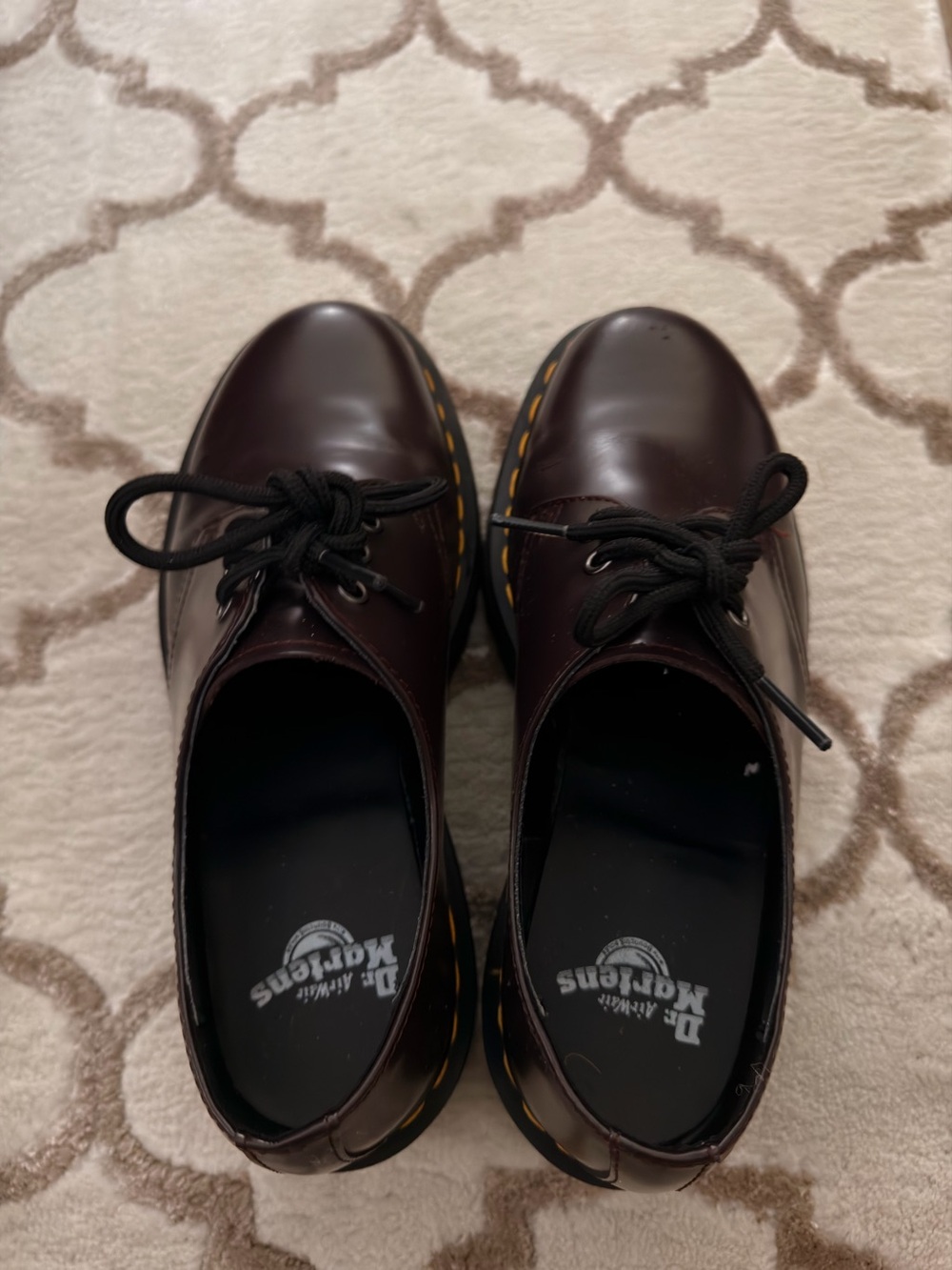 Dr. Martens Men's 3-Eye Oxford Platform in Burgandy